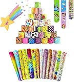 55Pcs Slap Bracelets HOUSTAR Schnapparmband Slap Armband für Kinder Ideales Party Bag Füllstoffe für Weihnachten Geburtstagsgeschenke Mitgeb