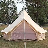 3-7m Campingzelt 4-12 Person wasserdichte Baumwolle Leinwandglocke Zelt for Outdoor All Seasons Family Party Picknick Yurt Zelt (Color : Light Yellow, Size : 16.4ft 5m)