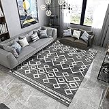 ZGYZ Moderner Teppich für Wohnzimmer und Schlafzimmer - Graue und gelbe Farbe Short Hair Rug Design,B,140×200