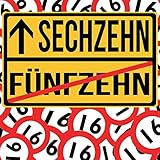 16 Fünfzehn Sechzehn: Cooles Geschenk zum 16. Geburtstag Geburtstagsparty Gästebuch Eintragen von Wünschen und Sprüchen lustig 108 Seiten / Design: cooles Banner Desig