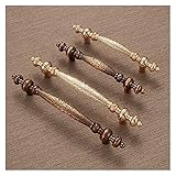 paritariny Push-Zuggriff, 2PC. Europäische Vintage- Griffe für Möbel Gold Zinklegierung französische Landküchenkabinett- Griffe Tür ziehen Hardware (Color : Brown-128mm)