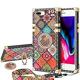 VUNAKE iPhone 7 Plus Hülle iPhone 8 Plus Handyhülle Glitzer Case Cover mit Band und Ring Stand Schutzhülle Fingergriff Kompatibel Magnetische Autohalterung Stoßfest für iPhone 7plus 8plus (5,5 Zoll)