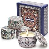 BlissTrip Duftkerzen Set 4 Stück Düfte Kerzen, 4 x 125 g, Sojawachs, Aromatherapie Set, Geschenk für Frauen, Mama, lindert Stress, für Valentinstag, Geburtstag, Hochzeit, Yog