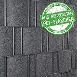 Zaundruck Florenz (grau) - Design Melange Vlies Sichtschutz Streifen Mattenzaun PVC