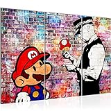 Runa Art - Bild Banksy Graffiti 120 x 80 cm Wandbilder Wohnzimmer Flur Bunt Street Art 303031