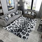 QDCZDQ Reversible Outdoor/Indoor Teppich aus recyceltem Kunststoff Tierfell Faux Leopard Print Teppich Wohnzimmer Schlafzimmer Couchtisch Stuhl Matte rutschfeste wasserdichte Türteppiche L