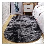 Flystcn Teppich Oval flaumiger Teppich weiche Fläche Teppiche für Wohnzimmer Shaggy Schlafzimmer Dekor Matte Bett Dekoration Store Hotel Area Teppiche Home Bodentü