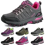 BOLOG Outdoor-Halbschuhe, Wanderschuhe, rutschfeste Kletterschuhe, leicht, atmungsaktiv, Trekkingschuhe für Damen und Herren, Grau - Grau/Pink - Größe: 40.5 EU