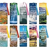 20 Stücke Doppelseitiges Bibelverse Lesezeichen mit Quasten Inspirierende Schriften Lesezeichen Motivation Positiv Szenen Seitenclips für Schule Büro Studenten Bücherwurm Geschenk