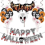 LPY Spielzeug Für Erwachsene Schädel Parodie Dekoration Party Aluminium Halloween Luftballons Luftballons Folie Tricky Home Decor Heliumflasche Kaufen (Black,orange,White, One Size)