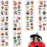 Halloween Cartoon Kürbis Tattoo Aufkleber Halloween Serie Tattoo Aufkleber 10 Blätter Tattoo Set Halloween temporäres Tattoo wasserdicht/hautfreundlich Erwachsene Kinder Geburtstagsfeier Geschenk