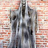Librao 177,8 cm Halloween-Geister-Dekoration, animierte Gruselrequisiten, Lebensgröße, hängendes Skelett Fliegender Geister, Dekoration für Hof, Außen, Innenpartys gelb