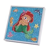 DIY Diamond Painting Set Full,5D diamant painting malen nach zahlen Runde diamant malerei für Kinder Erwachsene bilder schlafzimmer wall decoration(7,7'x7,7')-Gerahmt-Katze,Einhorn,Dinosaurier-M