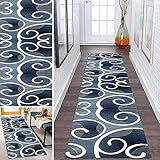 ZDYHMrj Läufer Teppich Flur für rutschfest Korridor Modern Designer KücheLäufer, TeppichLäufer Waschbar für Flur Abstrakt, Schlafzimmer Wohnzimmer, Breite 60cm/ 70cm/ 80cm/ 90cm/ 100