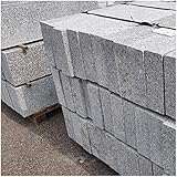 AUPROTEC Granit Bordstein Naturstein massiv 10 x 30 x 100 cm Leistenstein grau DIN EN 1343