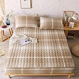 YFGY Spannbettlaken 180 * 200 cm + 30 cm, Gesteppte Tagesdecke aus reinem Baumwollgitter, Staubschutz All-Inclusive-Bettwäsche aus Elastik für das Schlafzimmer Homestay Camel Super King
