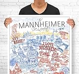 Lieferlokal Stadtposter Mannheim in limitierter Auflage - 70x100 cm The Mannheimer Poster Unikat - Wandbild mit illustriertem Stadtmotiv - Kunstdruck Poster mit E