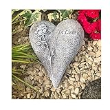Radami XL Herz Grabherz m. Rose Grabschmuck Grabdeko Trauerherz In Liebe 18