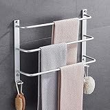 SINYUE Handtuchhalter zur Wandmontage mit Haken, Wandmontage, Handtuchhalter für Küche, Bad, Toilette, Hotel, Büro, Badregal (Größe: 50 cm)