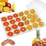 通用 6 Stück Obsttrockner Mesh, Dehydrator Blätter, Dim Sum Papier, Frucht-Dörr-Matten, Silikon Quadrat Antihaft Wiederverwendbar Dörrfolien für Kekse, Gemüse, Gebäck, Kochen, Backen (Weiß)