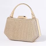 GLWANJG 2022 Frauenabendsumbsäcken Bling Hochzeit Bankett Brieftaschen mit Ketten Luxus -Party -Taschen Clutch -Geldbörse (Color : Gold)