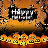 Halloween Lichterkette Kürbis, Warmweiß Kürbis Lichter Schnur 3m 20LED Kürbis Deko Licht, 3D Kürbisse Laterne, Halloween Lichter Beleuchtung Deko für Halloween Ostern Häuseral G