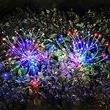 4× Solarlampe für Außen Garten, LUOWAN Solar Feuerwerk Licht Mehrfarbig LED Solarleuchten Wasserdicht Gartenleuchten für Außen, Garten ,Balkon,Balkonkasten,Blumenkästen und Terrasse Dek