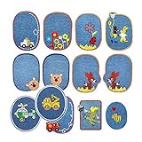 13 aufbügelflicken kinder,aufnäher Kinder Zum Aufbügeln für DIY Patches zum Aufbügeln Applikation Flicken Zum Aufbügeln Patch Sticker Jeans Kleidung Patches,Stern Aufbügler Bügelbild klein rund set…