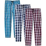 MoFiz Herren Lange Pyjamahose Weich Schlafanzughose Baumwolle Freizeithose Loungewear 3 Pack XL