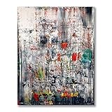 XIXISA Gerhard Richter Modern Artwork Poster Rot Grün Weiß Abstrakte Drucke Zeitgenössische Wandkunst Leinwand Malerei Bild Paare Geschenk 50x70cm Kein R