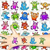 German Trendseller® 12 x Monster Kinder Tattoos - Set Tattoo - Monster Party ┃ Kindergeburtstag ┃ Mitgebsel ┃ Süße Kleine Monster ┃ 12 T