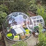 Gnohnay Transparentes aufblasbares Bubble House Zelt, Outdoor Dome Clear Campingzelt, Eco Home Zelt mit 2M Single Tunnel für Hinterhof, Sternenhimmel (Kostenloses Geschenkgebläse),Clear,4