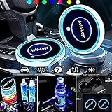 Auto Led Untersetzer, Auto Cup Led, Auto Lichter, Auto Led Innenbeleuchtung 7 Farben und 3 Modi Des Usb-ladens Led Untersetzer für Die Innenraumdekoration Achterbahn Zubehör Atmosphäre Licht (Ford)