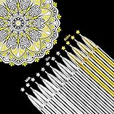 18 Stücke Weiß Gold Silber Gelschreiber Markieren Zeichnung Kunst Design Lieferung 0,5 mm Stifte für Schwarz Papier Zeichnung Skizzieren Illustration Hochzeit Einladungen und Erwachsenen Malb