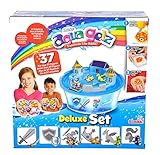 Simba 106322497 - Aqua Gelz Deluxe Ritterburg, Bastelset, Kreativ, 8 Flaschen Farbgel, 6 Formen, 5x Wasserzusatz, Schale mit Burg Aufsatz, Sticker, ab 8 J