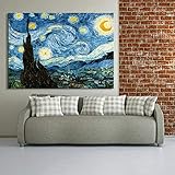 Van Gogh Starry Night Poster Und Drucke Wandkunst Leinwand GemäLde BerüHmte Bilder FüR Wohnzimmer Wohnkultur 80x120cm (32x47in) R