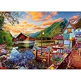 Puzzle 1000 Teile für Erwachsene Kanu See Puzzle Spiele Heimdekoration 1000 Teile Puzzle (70,1 x 50 cm)