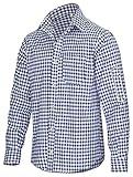 Trachtenhemd für Trachten Lederhosen Freizeit Hemd rot,balu,Grun-kariert Gr. S-XXXL (M, BLAU)