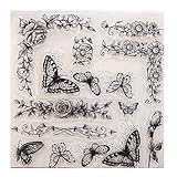 wanfor CLEAR STAMP Schmetterling Klar Silikon Dichtung Briefmarken für DIY Album Scrapbooking Foto Karte Decor Kid Geschenk