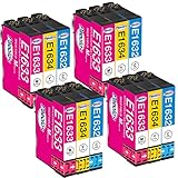 Paeolos 16XL Kompatibel für Epson 16 XL 163XL Druckerpatronen für Epson Workforce WF-2630 WF-2750 WF-2760 WF-2660 WF-2650 WF-2540 WF-2530 WF-2010 WF-2510 WF-2520 (12 Pack)