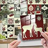 Wandfliesenaufkleber 24 Stück DIY Kunst Heimtextilien Aufkleben Fliesen Aufkleber Splashback für Küchendekor Badezimmer Ideen Peel and Stick Backsplash Fliesenfarb