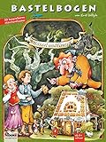 Hänsel und Gretel aus dem Märchen der Brüder Grimm Bastelbogen Hexenhaus für Kinder ab 6+ Jahre ein Lebkuchenhaus zum Ausschneiden und Basteln Papiermodelle zum Sp