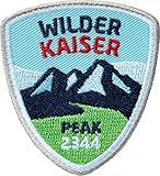 2 x Wilder Kaiser Abzeichen 55 x 60 mm gestickt / Bergtour im Kaiser-Gebirge / Wandern Bergsteigen Klettern Klettersteig / Aufnäher Aufbügler Sticker Patch / Reiseführer Wanderführer T