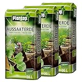 PLANTOP Aussaaterde 3 x 20 Liter = 60 Liter Anzuchterde Pik