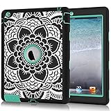 Hocase Tablet-Schutzhülle, apple-ipad-2 apple-ipad-4, Black Flower / Mint G