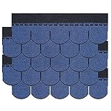 Dachpappe Dachschindeln Fliesen Rund 7 Lasche, Bitumen Dachschindeln Geeignet Für Die Abdeckung Von Gartenhaus Hundezwinger (Color : Blue)