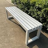 HJUYV-ERT Außenbänke Terrassen-Gartenbänke, schwere Parkbank mit Rückenlehne, schmiedeeiserner Metallrahmen und korrosionsbeständige Massivholzlatten Patio-Doppelsitz, widerstehen bis zu 1110lb