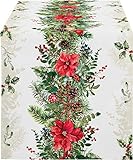 Apelt Tischläufer'Winterwelt' Baumwolle weiß-rot Größe 46x140