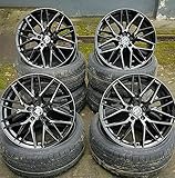 4 x 18 Zoll Damina DM08 Alu Felgen 8x18 5x112 ET45 schwarz Glanz glänzend lackiert kompatibel für A3 A4 A6 A8 S3 Q2 SQ2 Q3 TT Limousine Kombi Sportback Allrad E-Tron Plug-In Hybrid Cabrio NEU