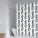 Beydodo Duschvorhang 180x200 Waschbar, Badezimmer Vorhang Wasserdicht Antischimmel Ananas M